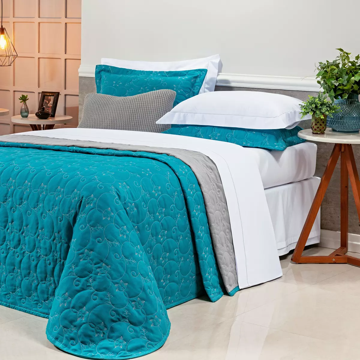 COBRE LEITO QUEEN BOUTI 400 FIOS MICRO PERCAL - 3 PEÇAS foto adicional 1