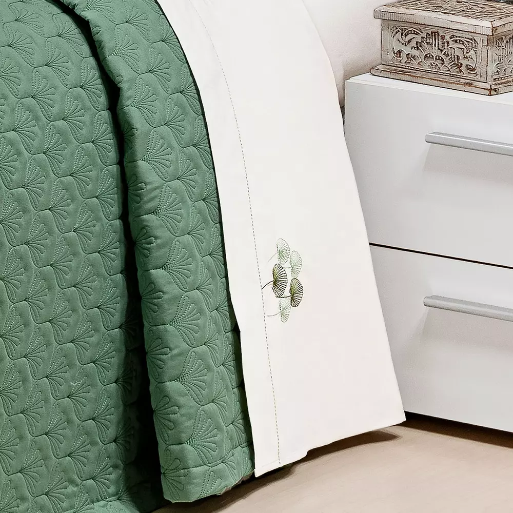 JOGO DE CAMA KING SURI  04 PEÇAS -  PERCAL 200 FIOS - BORDADO foto adicional 1