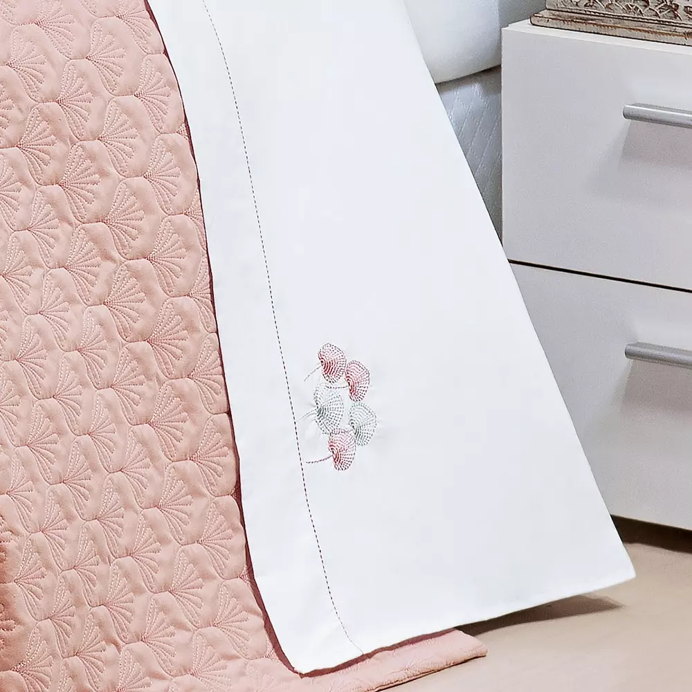 JOGO DE CAMA KING SURI  04 PEÇAS -  PERCAL 200 FIOS - BORDADO foto adicional 4