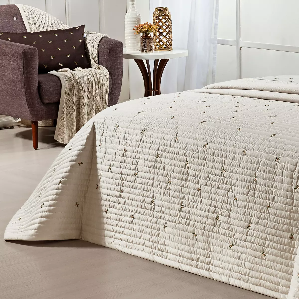 COBRE LEITO KING IPANEMA 400 FIOS MICRO PERCAL PELETIZADO 3 PEÇAS foto adicional 2