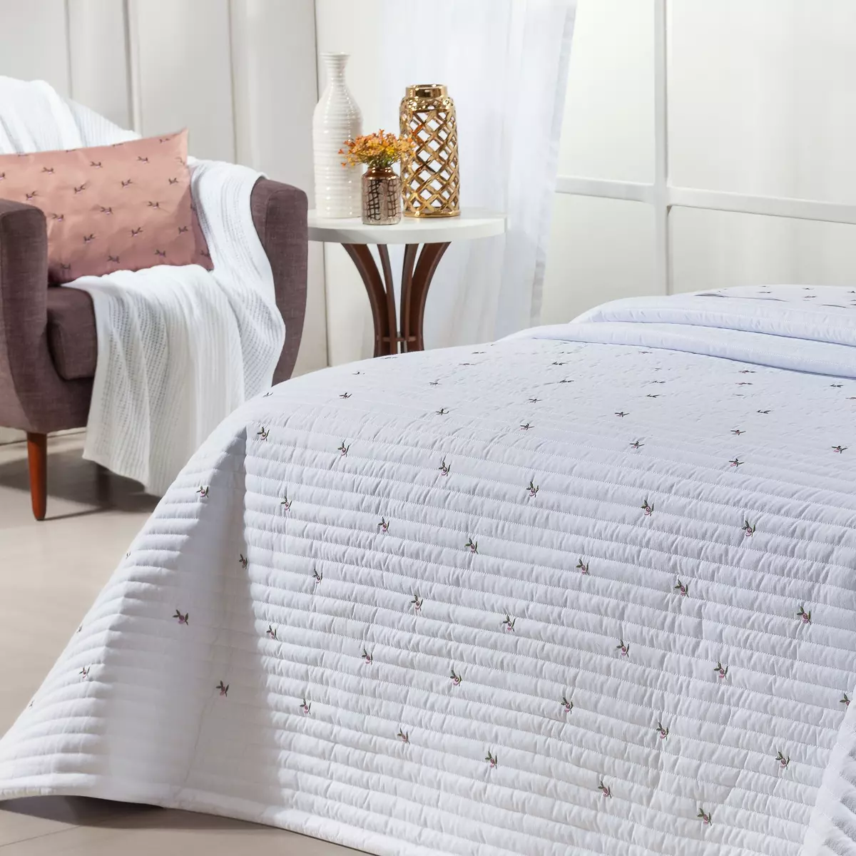 COBRE LEITO KING IPANEMA 400 FIOS MICRO PERCAL PELETIZADO 3 PEÇAS foto adicional 3