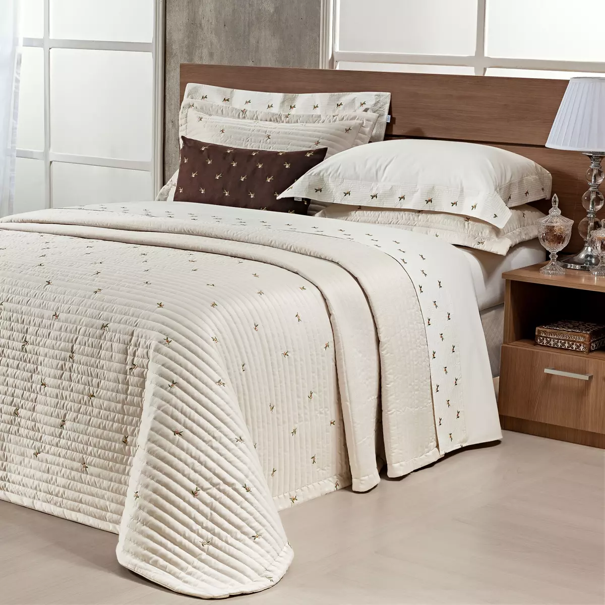 COBRE LEITO QUEEN IPANEMA 400 FIOS MICRO PERCAL PELETIZADO 3 PEÇAS foto adicional 3