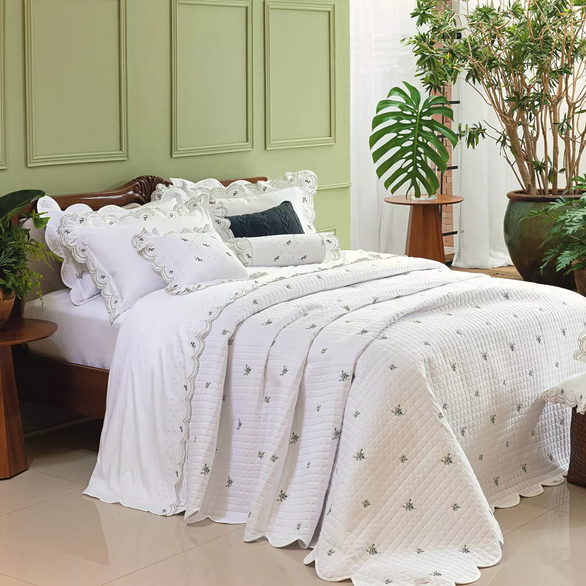 COBRE LEITO QUEEN  ESSENZA 03 PEÇAS  - PERCAL 300 FIOS ACETINADOS