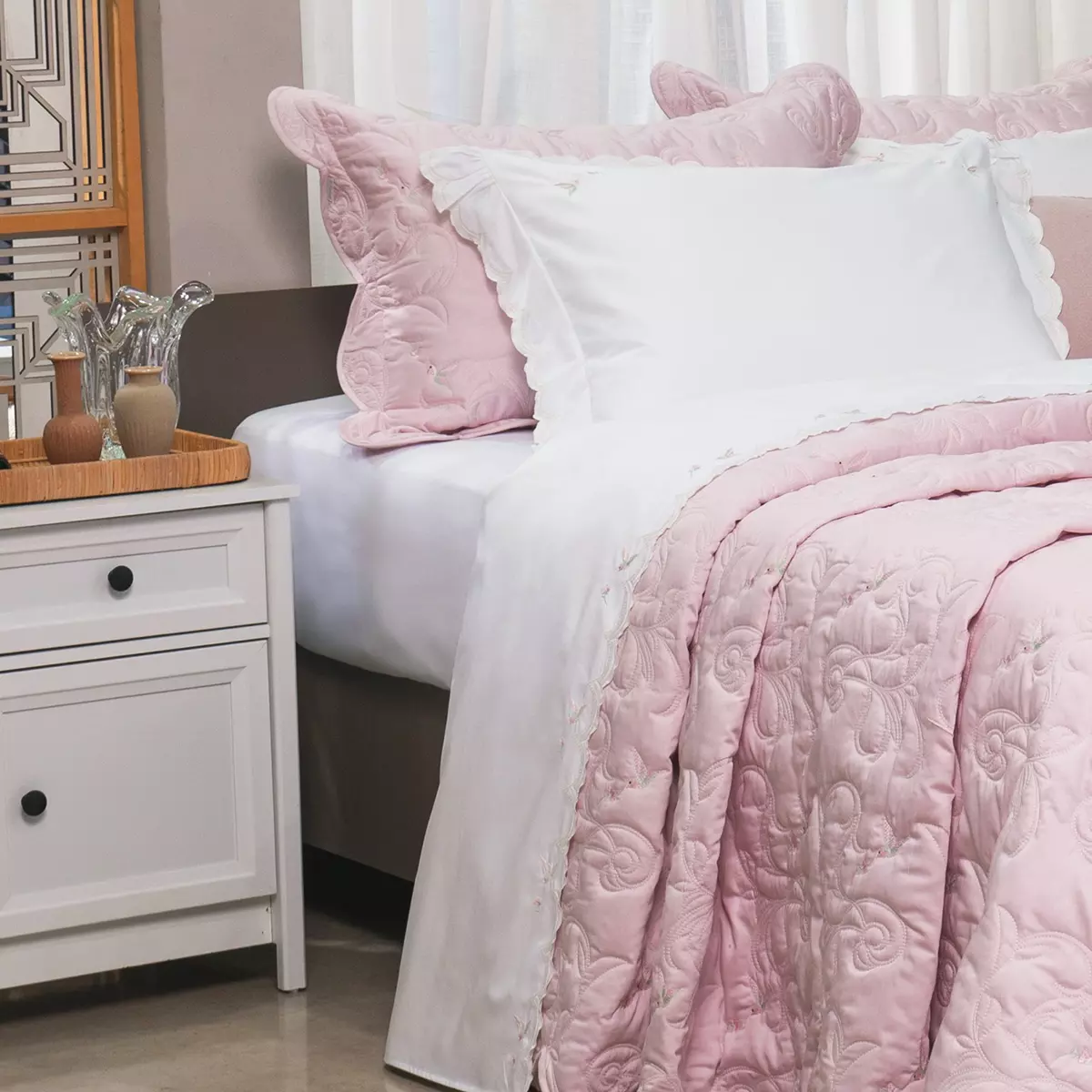 JOGO DE CAMA QUEEN FLORIAN 04 PECAS - 400 FIOS EGIPCIOS