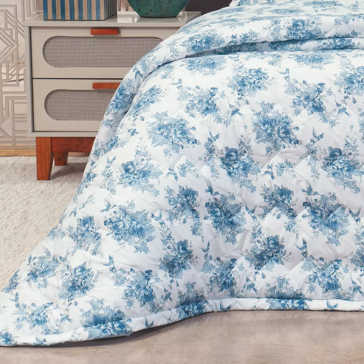 COBRE LEITO QUEEN  POEME 3 PEÇAS - PERCAL 300 FIOS ACETINADOS foto adicional 1