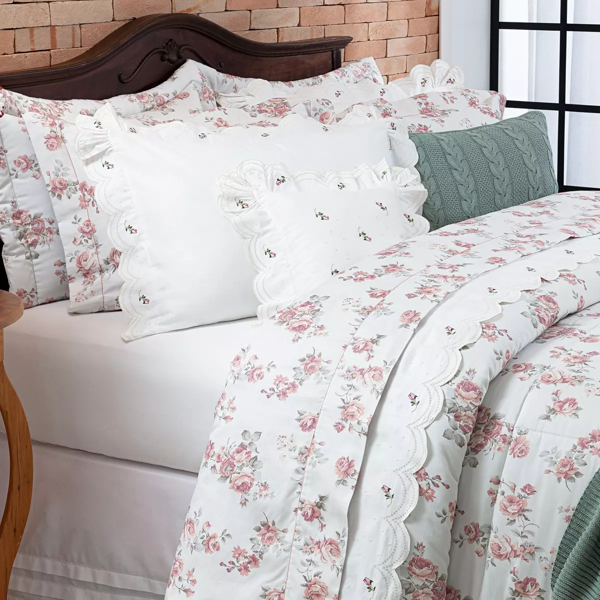 COBRE LEITO QUEEN  POEME 3 PEÇAS - PERCAL 300 FIOS ACETINADOS foto adicional 3