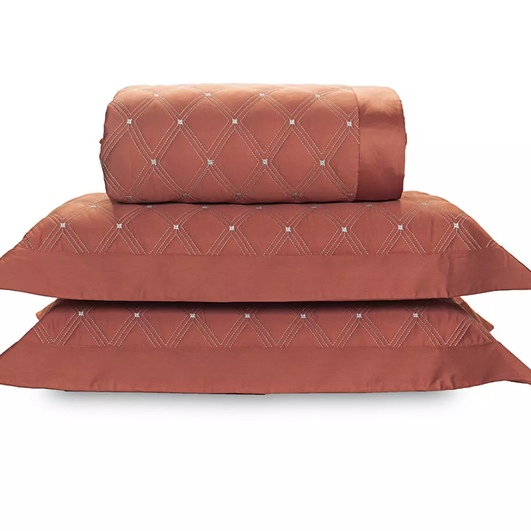 COBRE LEITO QUEEN MAGGIO 03 PEÇAS - BORDADO - 400 FIOS EGIPCIOS foto adicional 2