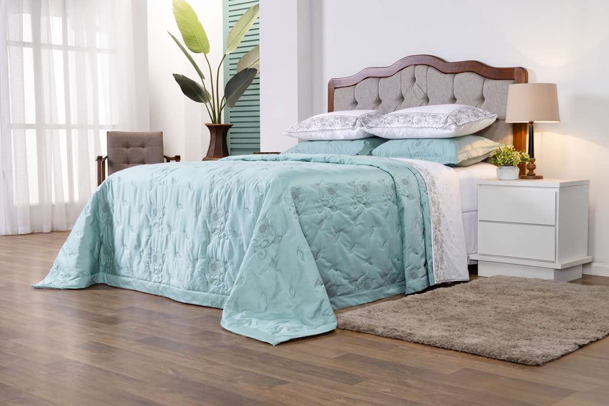 COBRE LEITO KING REQUINTE BORDADO 3 PEÇAS 400 FIOS ACETINADOS- MEDIDA DE SUPER KING foto adicional 3