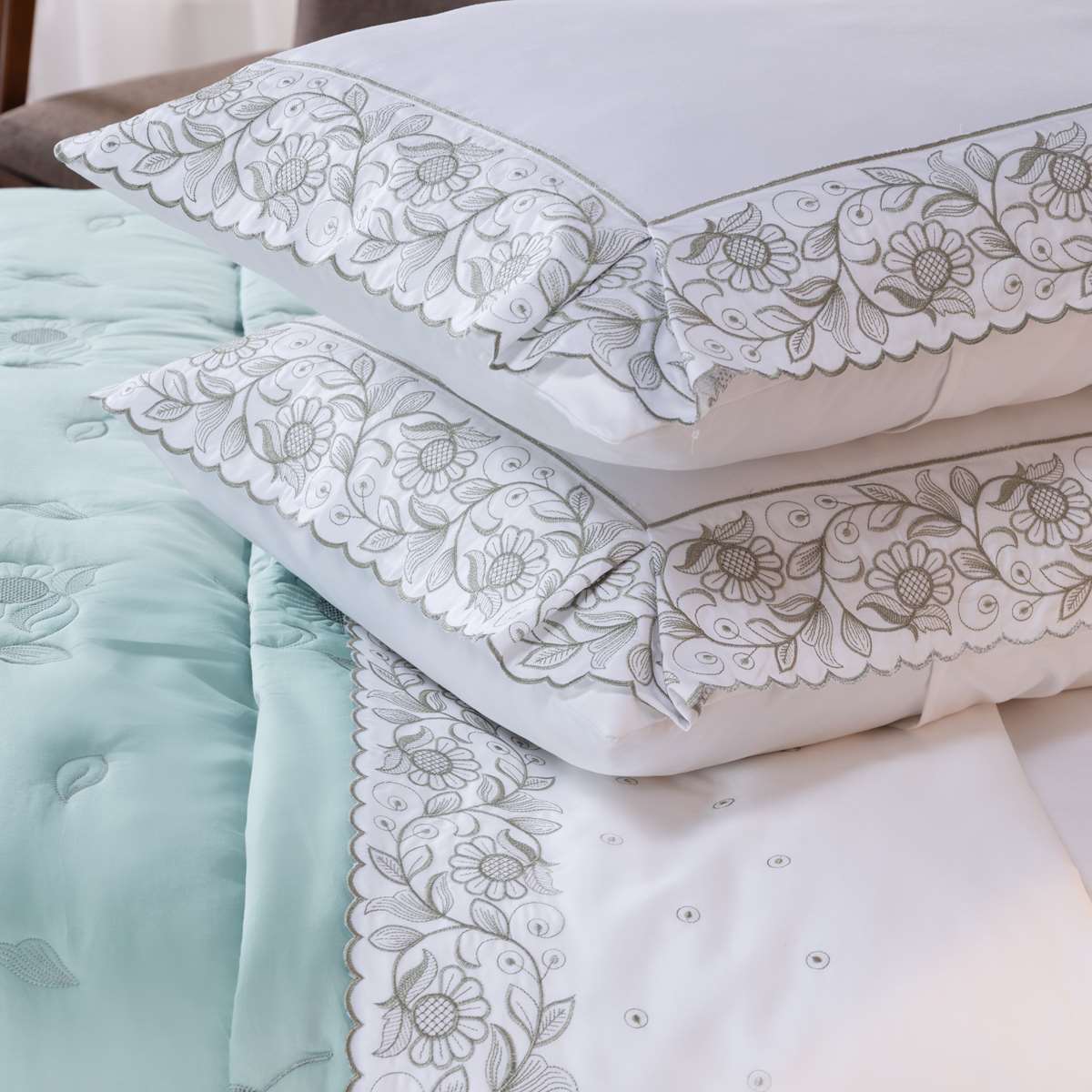 JOGO DE CAMA KING REQUINTE 4 PEÇAS - PERCAL 400 FIOS ACETINADOS foto adicional 3