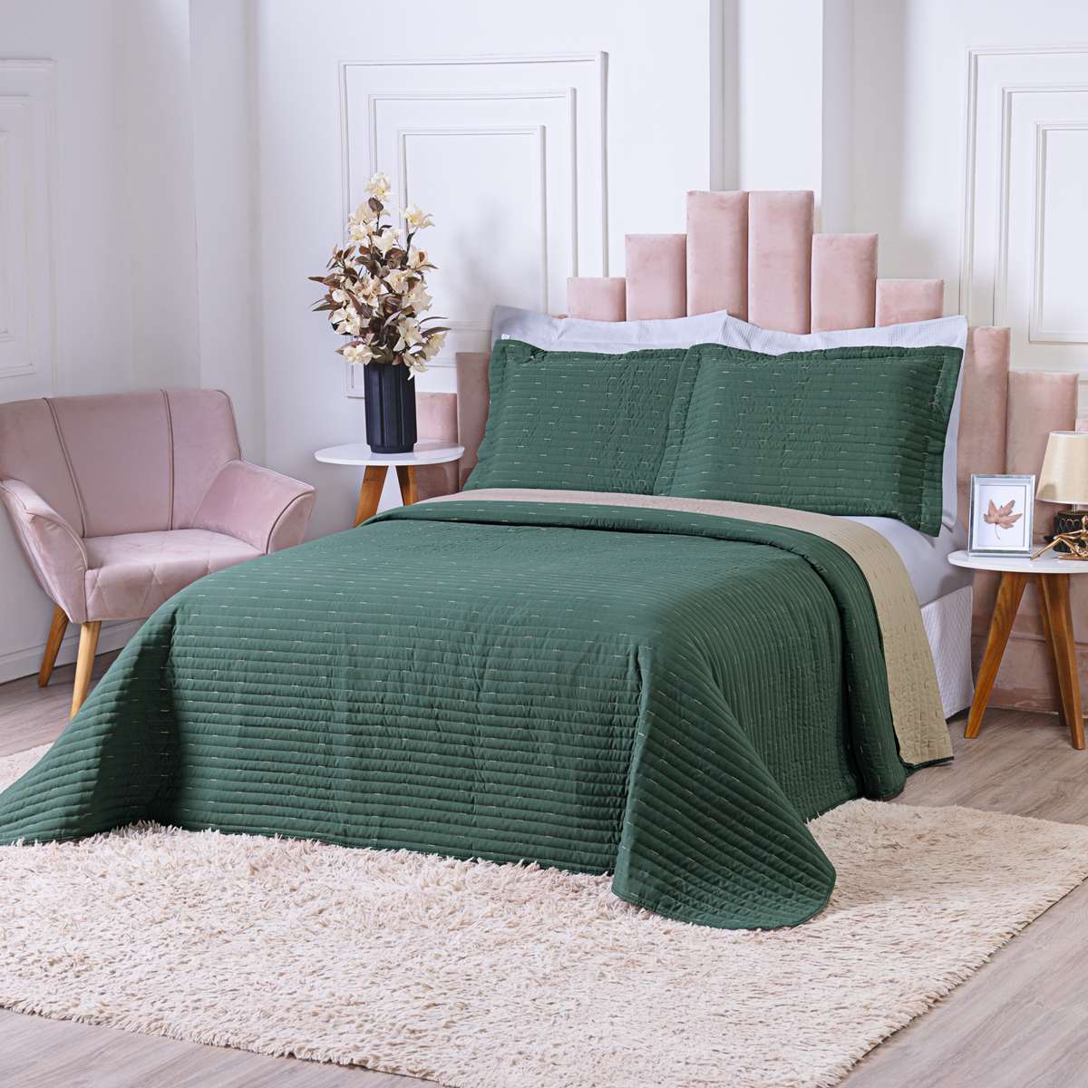 COBRE LEITO CASAL DAKAR 3 PEÇAS - HIPERCAL -200 FIOS foto adicional 3