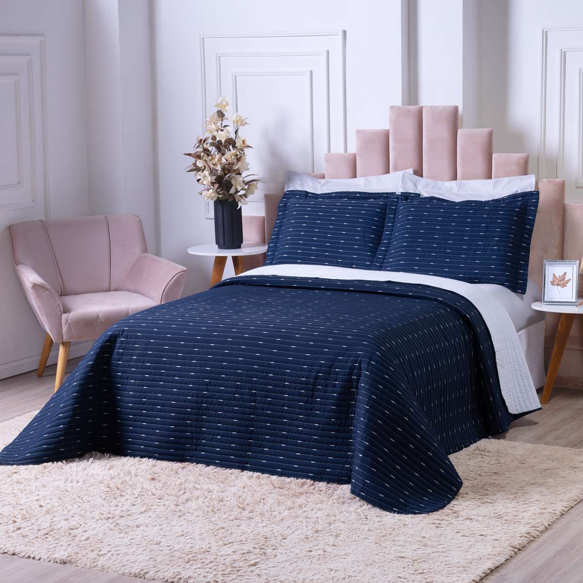 COBRE LEITO KING DAKAR 3 PEÇAS - 200 FIOS - HIPERCAL foto adicional 2